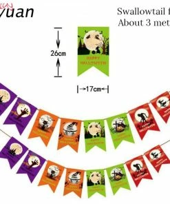 The American Store Cyuan Halloween Decoration Prop Foil Balloons Spider Web Pumpkin Bunting Banners Paper Garland Kids Halloween Party Supplies