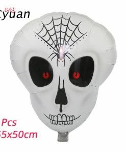 The American Store Cyuan Halloween Decoration Prop Foil Balloons Spider Web Pumpkin Bunting Banners Paper Garland Kids Halloween Party Supplies