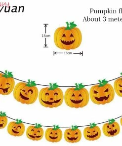 The American Store Cyuan Halloween Decoration Prop Foil Balloons Spider Web Pumpkin Bunting Banners Paper Garland Kids Halloween Party Supplies