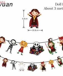 The American Store Cyuan Halloween Decoration Prop Foil Balloons Spider Web Pumpkin Bunting Banners Paper Garland Kids Halloween Party Supplies