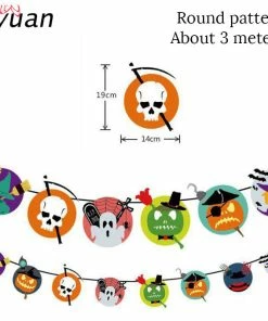 The American Store Cyuan Halloween Decoration Prop Foil Balloons Spider Web Pumpkin Bunting Banners Paper Garland Kids Halloween Party Supplies