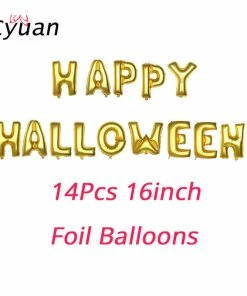 The American Store Cyuan Halloween Decoration Prop Foil Balloons Spider Web Pumpkin Bunting Banners Paper Garland Kids Halloween Party Supplies