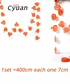 The American Store Cyuan Halloween Decoration Prop Foil Balloons Spider Web Pumpkin Bunting Banners Paper Garland Kids Halloween Party Supplies
