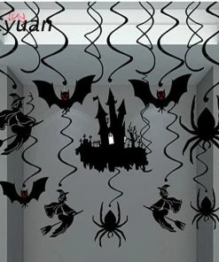 The American Store Cyuan Halloween Decoration Prop Foil Balloons Spider Web Pumpkin Bunting Banners Paper Garland Kids Halloween Party Supplies