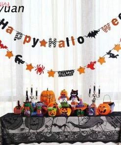The American Store Cyuan Halloween Decoration Prop Foil Balloons Spider Web Pumpkin Bunting Banners Paper Garland Kids Halloween Party Supplies