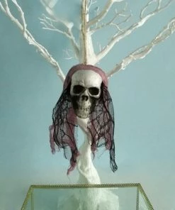 JOLIN IN THE HOUSE Store DIY Artificial Foam Skull Bride Clothes Halloween Decor Bone Head Hanging Home Decorations Festival Party Supplies Halloween Prop