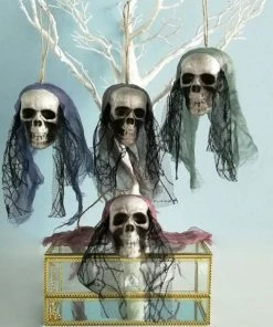 JOLIN IN THE HOUSE Store DIY Artificial Foam Skull Bride Clothes Halloween Decor Bone Head Hanging Home Decorations Festival Party Supplies Halloween Prop