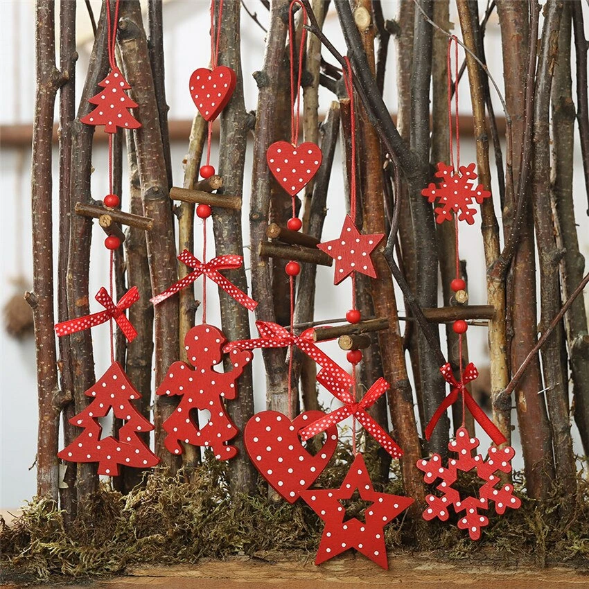 NiceStuffs Store DIY Red Christmas Snowflakes&Star&Tree Wooden Pendants Ornaments Home Christmas Party Xmas Tree Kids Gifts Decorations Christmas Decorations 9 NiceStuffs Store DIY Red Christmas Snowflakes&Star&Tree Wooden Pendants Ornaments Home Christmas Party Xmas Tree Kids Gifts Decorations Christmas Decorations