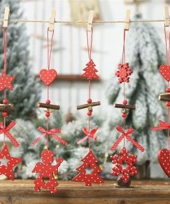 NiceStuffs Store DIY Red Christmas Snowflakes&Star&Tree Wooden Pendants Ornaments Home Christmas Party Xmas Tree Kids Gifts Decorations Christmas Decorations 17 NiceStuffs Store DIY Red Christmas Snowflakes&Star&Tree Wooden Pendants Ornaments Home Christmas Party Xmas Tree Kids Gifts Decorations Christmas Decorations