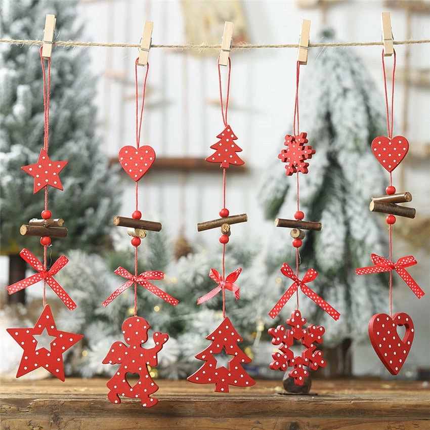 NiceStuffs Store DIY Red Christmas Snowflakes&Star&Tree Wooden Pendants Ornaments Home Christmas Party Xmas Tree Kids Gifts Decorations Christmas Decorations 8 NiceStuffs Store DIY Red Christmas Snowflakes&Star&Tree Wooden Pendants Ornaments Home Christmas Party Xmas Tree Kids Gifts Decorations Christmas Decorations