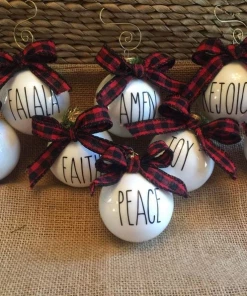 The American Store Christmas Decorations Christmas Decoration Rae Dunn Ornament | Christmas Holiday Decor Ornament | Farmhouse Christmas Tree Decor