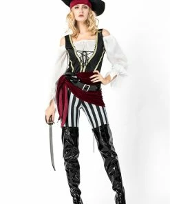 The American Store Deluxe Pirate Costume Halloween Carnival Cosplay Caribbean Pirates Fancy Dress Couple Suit