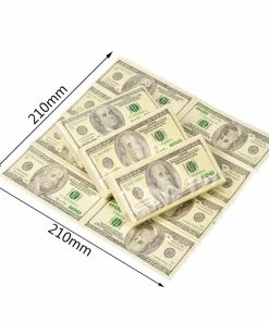 Onlineamericanstore Dollar $ 100 Bill Money Pocket Tissue Paper Napkins Joke Gift 4th July Party Casino Patriotic Theme Party Supplies