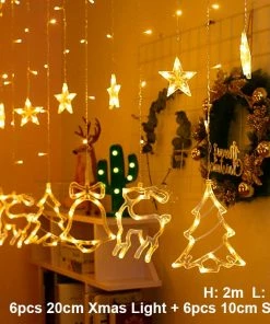 The American Store Christmas Ornaments Elk Bell String Light LED Christmas Decor For Home Hanging Garland Christmas Tree Decor Ornament 2019 Navidad Xmas Gift New Year