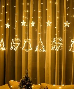 The American Store Christmas Ornaments Elk Bell String Light LED Christmas Decor For Home Hanging Garland Christmas Tree Decor Ornament 2019 Navidad Xmas Gift New Year