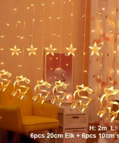 The American Store Christmas Ornaments Elk Bell String Light LED Christmas Decor For Home Hanging Garland Christmas Tree Decor Ornament 2019 Navidad Xmas Gift New Year