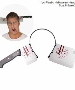 The American Store Halloween Prop FENGRISE Halloween Decor Horror Knife Bloody Machete Halloween Party Supplies Haloween Headband Props For 2018 Festival Decor