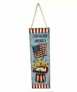 Onlineamericanstore Faith Family Friends Freedom Hanging Sign Patriotic Party Decoration Independece Day Wooden Plaque 4th Of July Favor Patriotic Theme Party Supplies