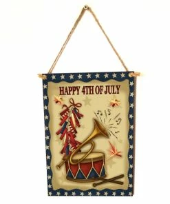 Onlineamericanstore Faith Family Friends Freedom Hanging Sign Patriotic Party Decoration Independece Day Wooden Plaque 4th Of July Favor Patriotic Theme Party Supplies