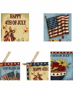 Onlineamericanstore Faith Family Friends Freedom Hanging Sign Patriotic Party Decoration Independece Day Wooden Plaque 4th Of July Favor Patriotic Theme Party Supplies