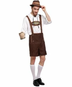 Zhomecos Official Store Couple Halloween Costume Family Oktoberfest Lederhosen With Suspenders Costume For Man Woman Kid Couples Halloween Costumes Party Size S M L XL XXL