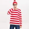 Online American Store Family Where's Wally Costume For Man Woman Kid Couples Halloween Christmas Party Cosplay Size S M L XL XXL