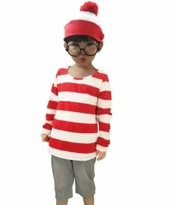 Online American Store Family Where's Wally Costume For Man Woman Kid Couples Halloween Christmas Party Cosplay Size S M L XL XXL
