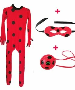 XinCos1 Store JIMMY Child Size Cosplay Costume Spot Red Clothes With Headwear For Birthday Party Suit Set 6pcs/Bag