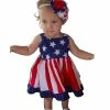 Online American Store Kids Clothing Fashion Kids Baby Girl Toddler Baby Kids New Independence 4th Of July Star Stripe Dress Party Princess Dresses Vestidos A1