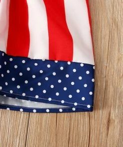 Online American Store Kids Clothing Fashion Kids Baby Girl Toddler Baby Kids New Independence 4th Of July Star Stripe Dress Party Princess Dresses Vestidos A1