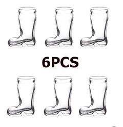 JR Bar Supplies Store Casual Glasses Free Shipping Set Of 6 Boot Shot Clear Glasses For Drinking Whiskey Liquor Party 2 Oz Drinking Beer Boot Das Boot