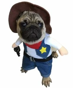 SUNNY & BUSH Halloween Pets Accessories Funny Pet Costume Cowboy Cosplay Suit For Cats Halloween Christmas Clothes For Dogs Party Dressing Up Dog Clothing Cat Apparel