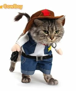 SUNNY & BUSH Halloween Pets Accessories Funny Pet Costume Cowboy Cosplay Suit For Cats Halloween Christmas Clothes For Dogs Party Dressing Up Dog Clothing Cat Apparel