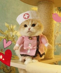 Colpet Store Halloween Pets Accessories Funny Pet Costumes Cat Dog Cosplay Suit Halloween Christmas Nurse Policeman Uniform Clothing Puppy Hat Suits Party Dressing Up