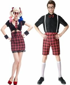 D & A Factory Store Girl Boy Couple School Uniform Class Service Sailor Suits Sexy Girls Halloween Party Cosplay Costume England Dress Couple Halloween Costume