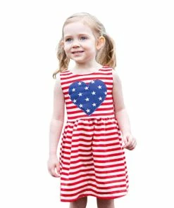 MUQGEW Darlingbaby Store Kids Clothing Girls Clothing Summer Girl Dress Baby Girls Infant Kids 4th Of July Star Dress Clothes Sundress Casual Dresses Dropshipping