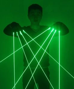 Tem-laser Technology Co., Ltd Green Laser Gloves With 4pcs 532nm Laser ,LED Stage Gloves Luminous Gloves For DJ Club/Party Show