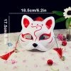 The American Store Half Face Fox Mask Japanese Anime Hand-painted Kitsune Halloween Cosplay Mask US Halloween Mask