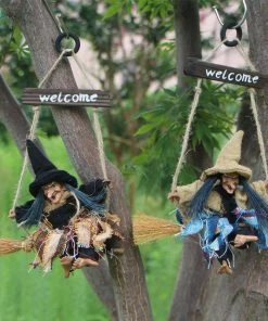 Warmth Life Store Halloween Arrangement Ghost Festival Bar Decoration Horror Scary Hanging Ghost Flying Witch Pendant Gift Halloween Decorations