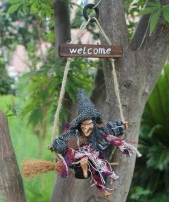 Warmth Life Store Halloween Arrangement Ghost Festival Bar Decoration Horror Scary Hanging Ghost Flying Witch Pendant Gift Halloween Decorations