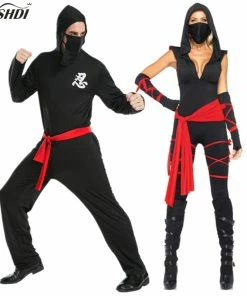 Shop3082097 Store Couple Halloween Costume Halloween Black Ninja Cosplay Clothing For Men And Women Couples File Carnival Masquerade Bar Mounted Samurai Clothing
