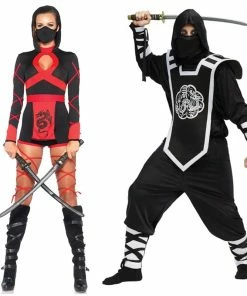 Allstars Halloween Couple Cosplay Costume Ninja Girl Boy Adult Clothes Party Lovers Warrior Clothes Stage Club DS Dress Ninja Clothing