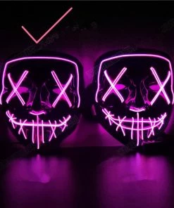 Online American Store Halloween Decoration LED Mask Light Up Party Neon Mask Cosplay Horror V For Vendetta Halloween Party Decor Props Accessories