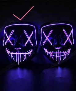 Online American Store Halloween Decoration LED Mask Light Up Party Neon Mask Cosplay Horror V For Vendetta Halloween Party Decor Props Accessories