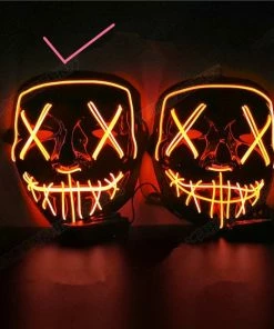 Online American Store Halloween Decoration LED Mask Light Up Party Neon Mask Cosplay Horror V For Vendetta Halloween Party Decor Props Accessories