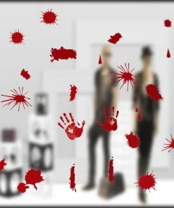 Party Favors Store Halloween Decoration Prop Window Mirror Clings Cling Bloody Handprint Footprint Spot Decoration Festive & Party Supplies Halloween Prop