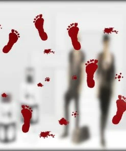 Party Favors Store Halloween Decoration Prop Window Mirror Clings Cling Bloody Handprint Footprint Spot Decoration Festive & Party Supplies Halloween Prop