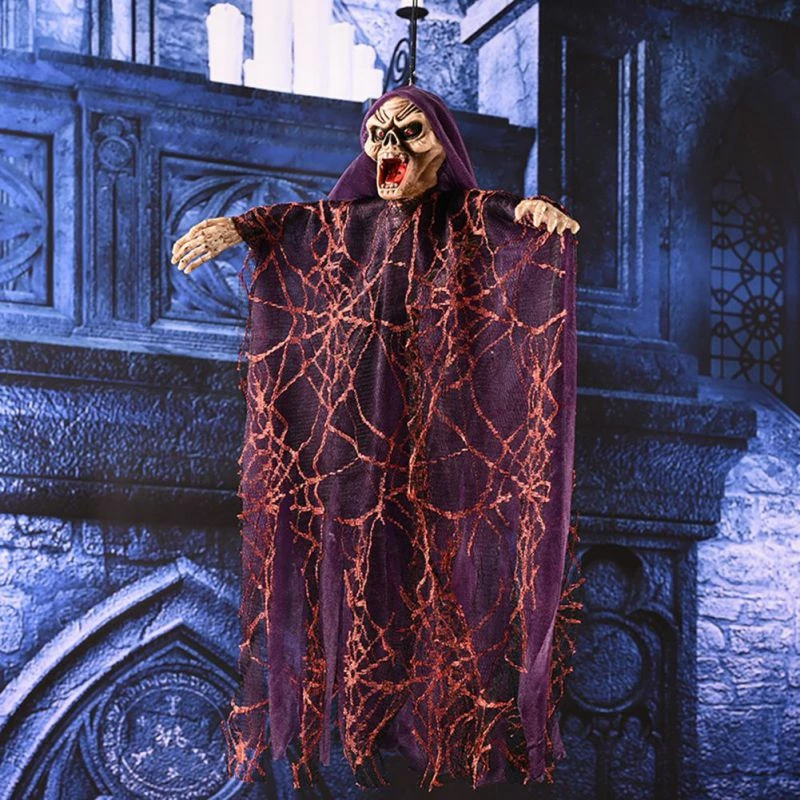 Poetic -Lifestyle Store Halloween Hang Ghost Resin Electric Skull Bar Door Welcome Halloween Ghost Voice Skeleton Prop Decoration Halloween Supply 6 Poetic -Lifestyle Store Halloween Hang Ghost Resin Electric Skull Bar Door Welcome Halloween Ghost Voice Skeleton Prop Decoration Halloween Supply