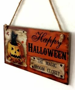 Pastoral Life Store Halloween Decorations Halloween Ornaments Wooden Pumpkin Pendant Door Hanging Happy Halloween Party Decoration Drop Shipping 8A15