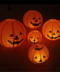 LemonSmile Halloween Paper Pumpkin Hanging Lantern DIY Holiday Party Decor Scary 20/30/40cm Dropshipping Sep#1